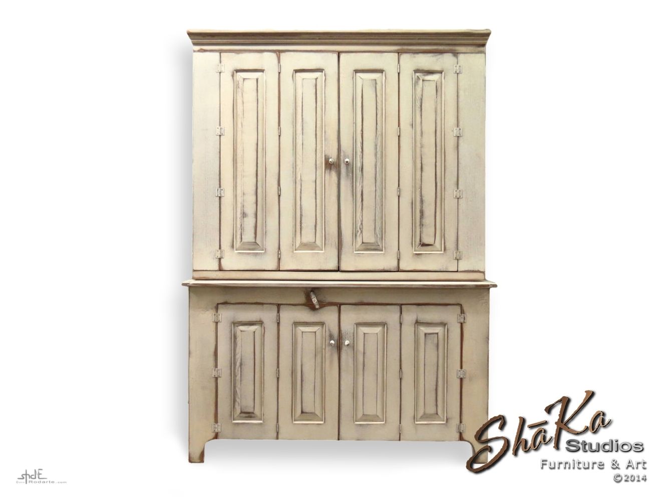 Hand Made Shabby Cottage Chic Tv Cabinet With Bi Fold Wrap Around