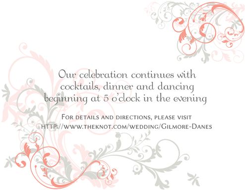 Custom Made Elegant Flourish Wedding Invitation Suite -- Invite, Response Card + Reception Card