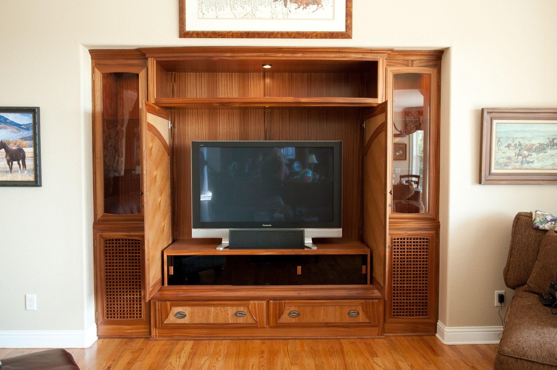 Hand Made BuiltIn Entertainment Armoire by Noah Martin Wood Design
