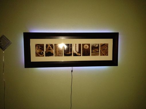 Custom Made Led Backlit Picture Frame (Pictures Spell The Name)