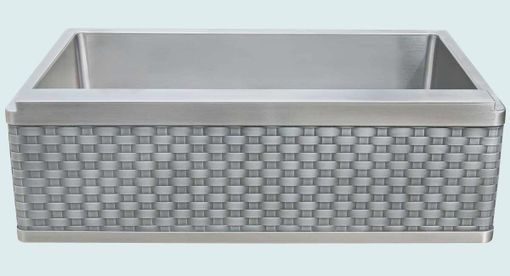 Custom Made Stainless Sink With Woven Zinc Apron