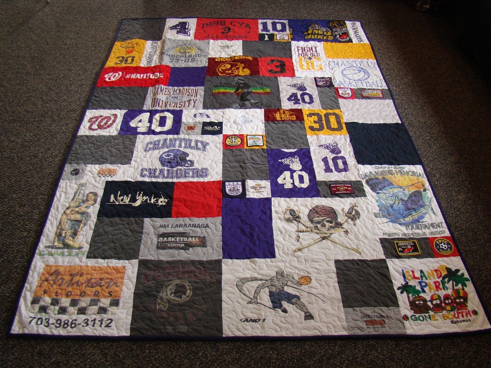 Hand Made Twin Size Custom Tshirt Quilt by 3 Stitch Creations ...