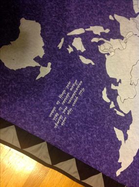 Custom Made Custom World Map Adventurer World Explorer Travel Quilt With Embroidery