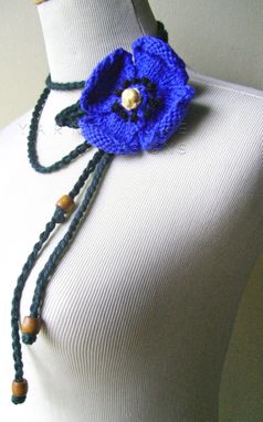 Custom Made The Spring Pansy Lariat In Blue
