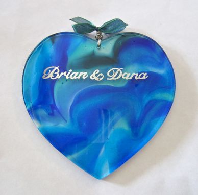 Custom Made Fused Glass Heart Engagement Gift