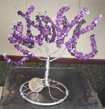 Custom Made Amethyst Gemstone Tree Of Life Sculpture - Genuine Amethyst - February Birthstone - Large