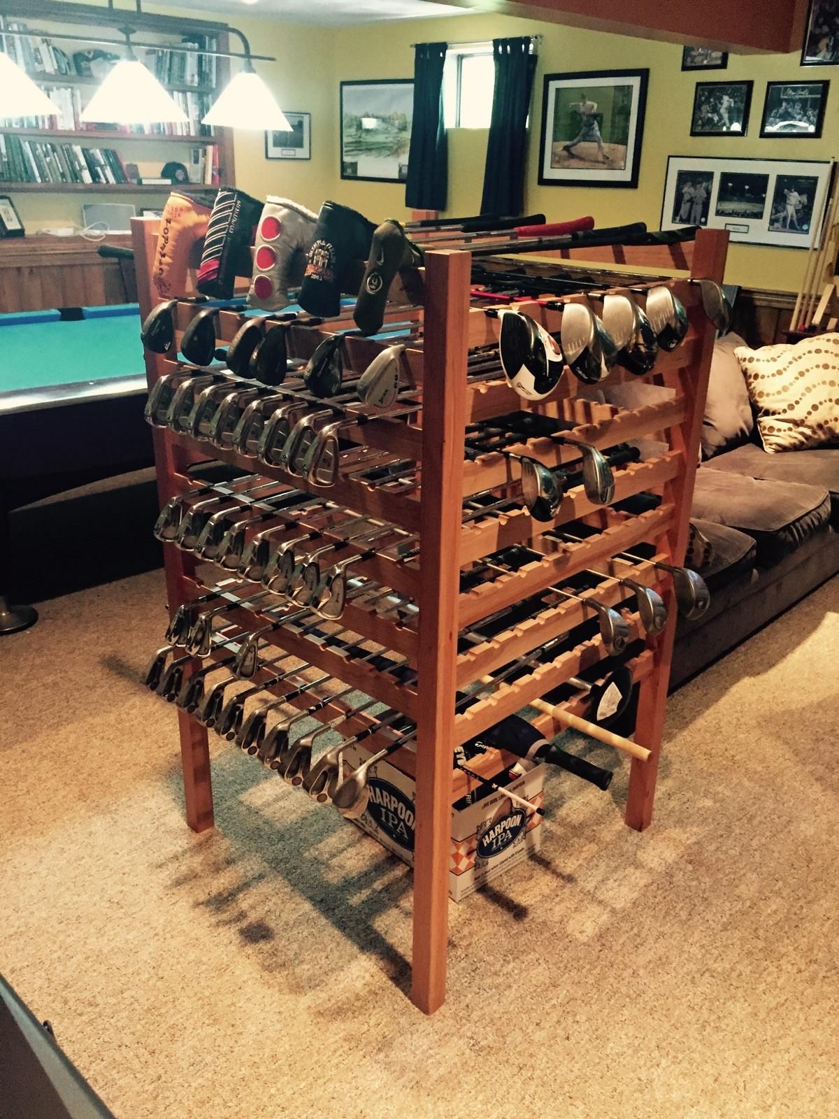 Hardwood Golf Club Rack, Horizontal Display