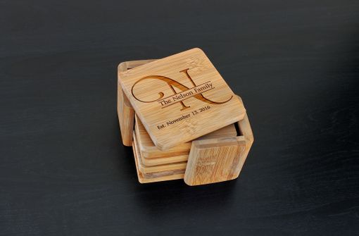 Custom Made Custom Bamboo Coasters, Custom Engraved Coasters --Cst-Bam-Nelson Family