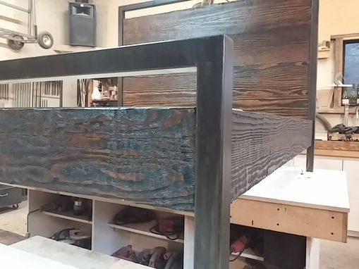 Custom Made Distressed Wood Queen Bed