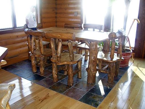 Hand Made Rustic Pine Log Diningroom Table And Chairs by Fbt Sawmill ... Hand Made Rustic Pine Log Diningroom Table And Chairs by Fbt Sawmill ...