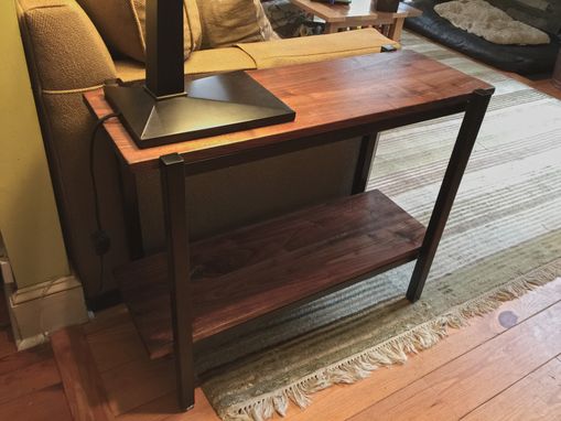 Custom Made Walnut And Powdercoated Steel Console Table