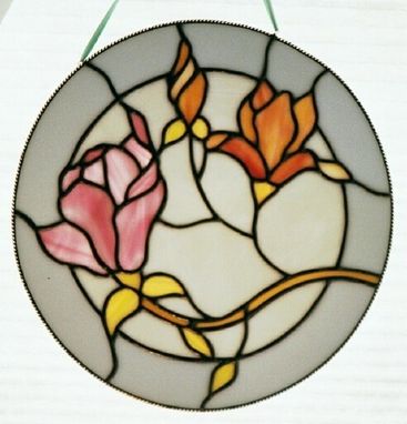 Custom Made Stained Glass Floral Round Window