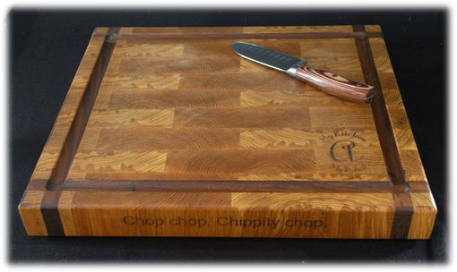 Custom Made End-Grain White Oak Cutting Board With A Walnut Accent (Butcher Style)