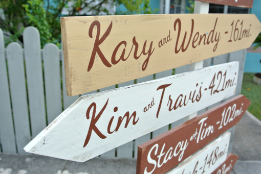 Custom Made Rustic Destination Mileage Signage. Our Family Wooden Mileage Arrow Signs