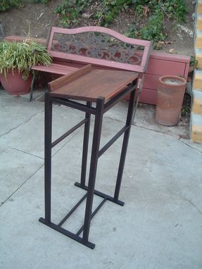 Custom Made The Reverend's Walnut And Wenge Music Stand And Small Table