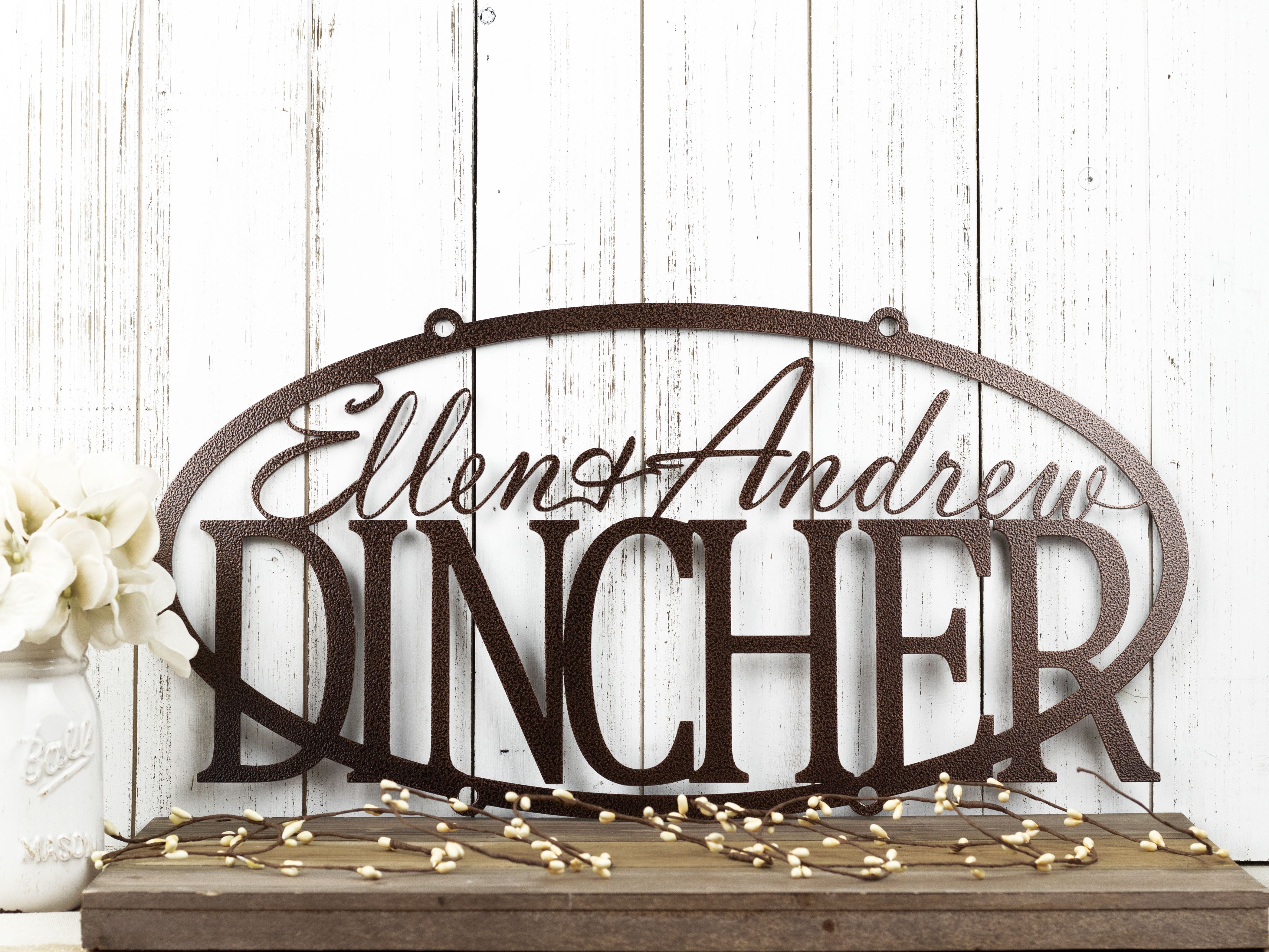 Buy Hand Crafted Custom Metal Sign With Family Name, Personalized Name