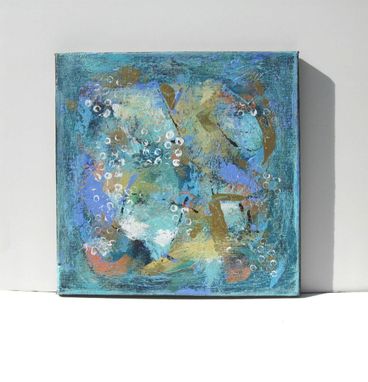 Custom Made Sale - Turquoise Flurry, Canvas Art, 12"/12", 30/30 Cm