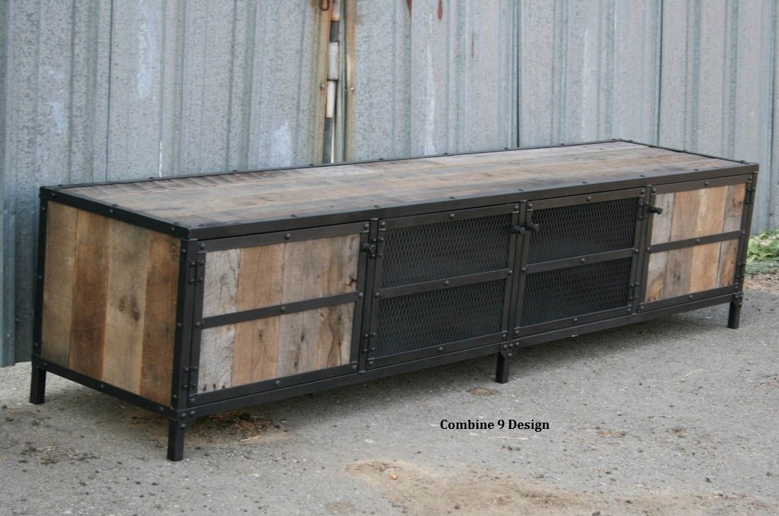 Reclaimed Wood Buffet/Sideboard Media console/TV Stand Vintage Industrial 