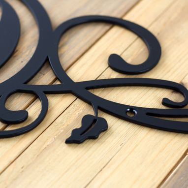 Custom Made Personalized Metal Monogram Sign With Scrolls