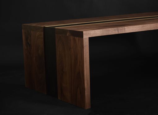 Custom Made Walnut/Steel Stripe Coffee Table