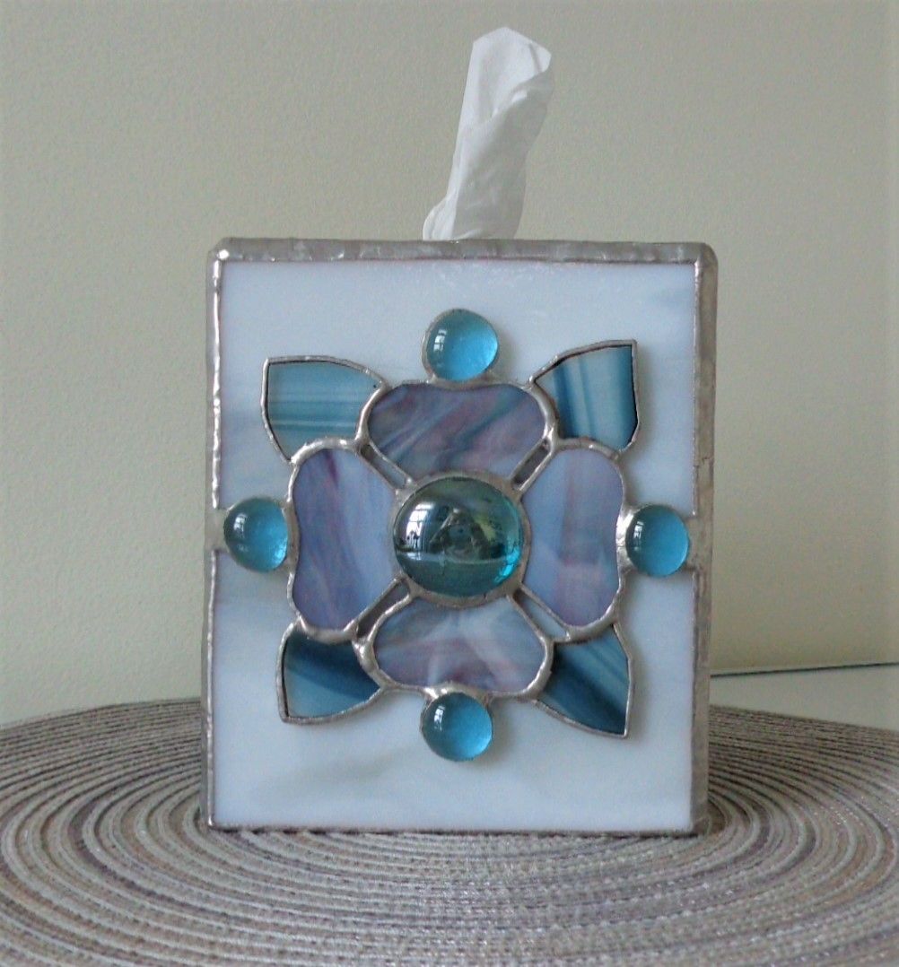 Custom Stained Glass Tissue Boxes by Krysia Designs