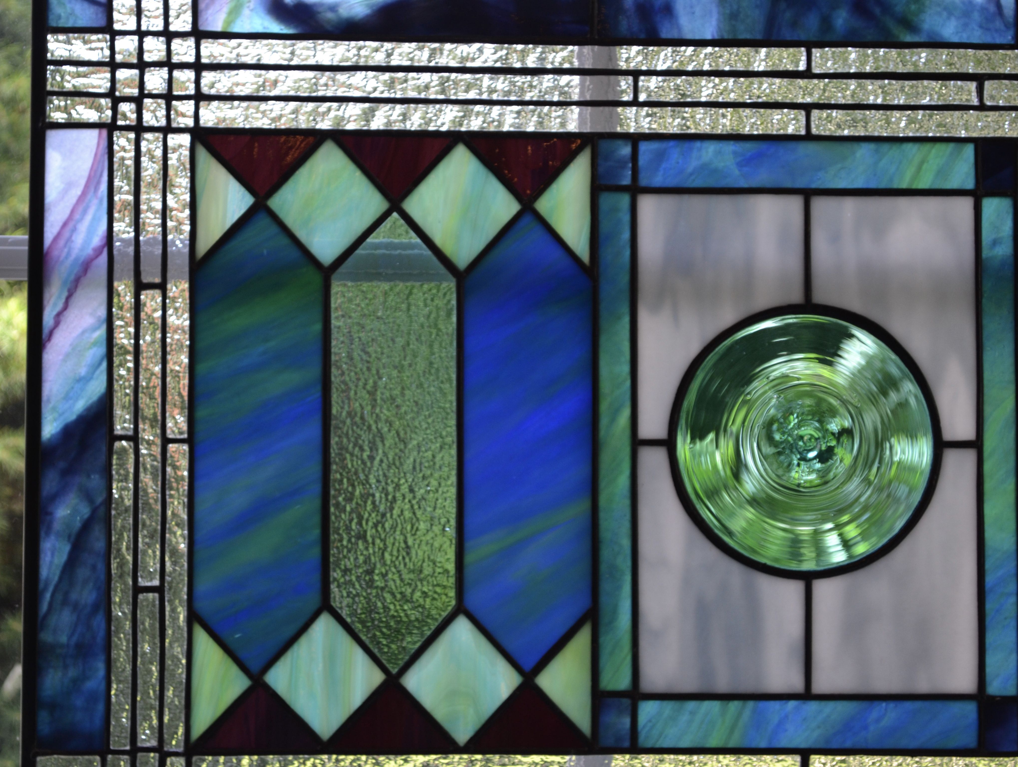 Hand Made 2102 Arts And Craft Style Custom Stained Glass Transom