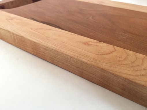 Custom Made Handcrafted Cherry Maple Wood Cutting Board | Serving Board | Face Grain - With Stand