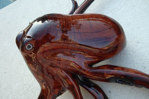 Hand Made Red Cedar Stump Octopus by Custom Carvings By 