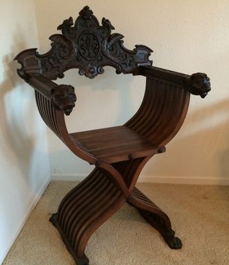 Custom Made Hand Carved Lion Chair