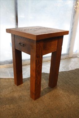 Custom Made Rustic Reclaimed Barnwood End Table / Nightstand