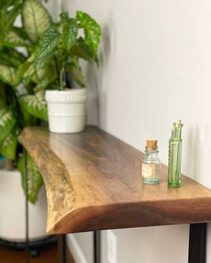 Custom Made Foundry Console Table: Walnut Edition - Walnut, Live Edge Console Table