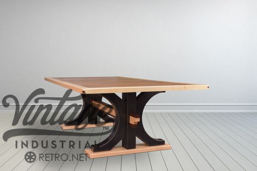 Custom Made Industrial Trestle Dining Table