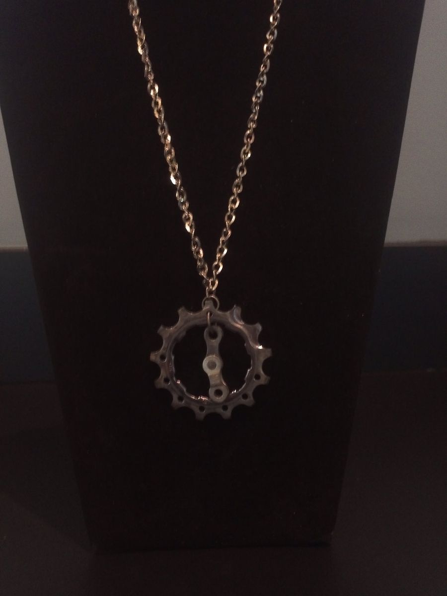 Hand Made Unisex Bicycle Cog And Chain Necklace Reclaimed Bicycle