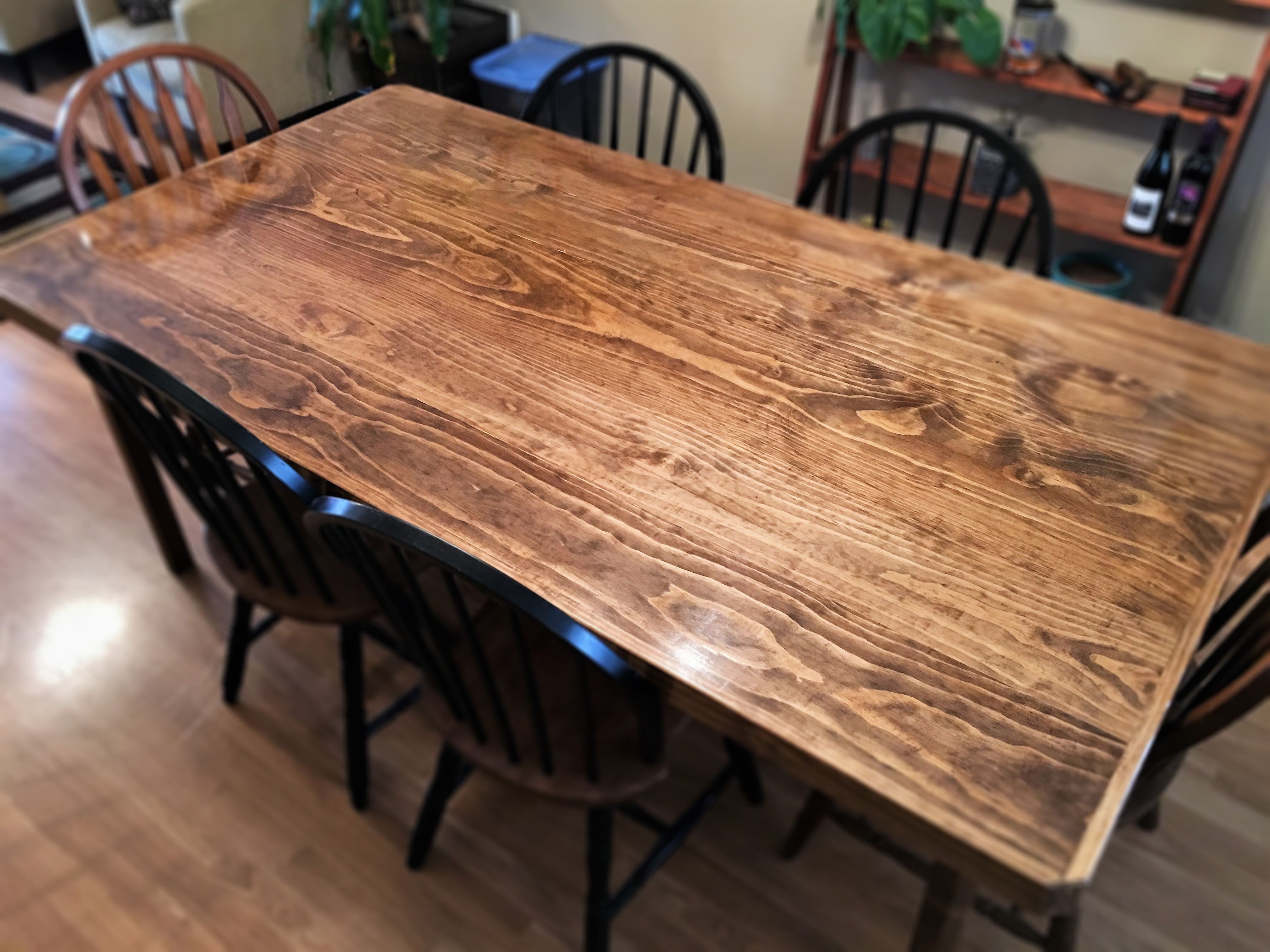 Hand Made Saginaw Flat Sawn Pine Dining Table 4 Leg Base By Great Custom Made Saginaw Flat Sawn Pine Dining Table 4 Leg Base