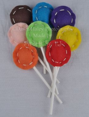 Custom Made Eight Multi-Colored Felt Lollipops "Sweet Cheeks Suckers''