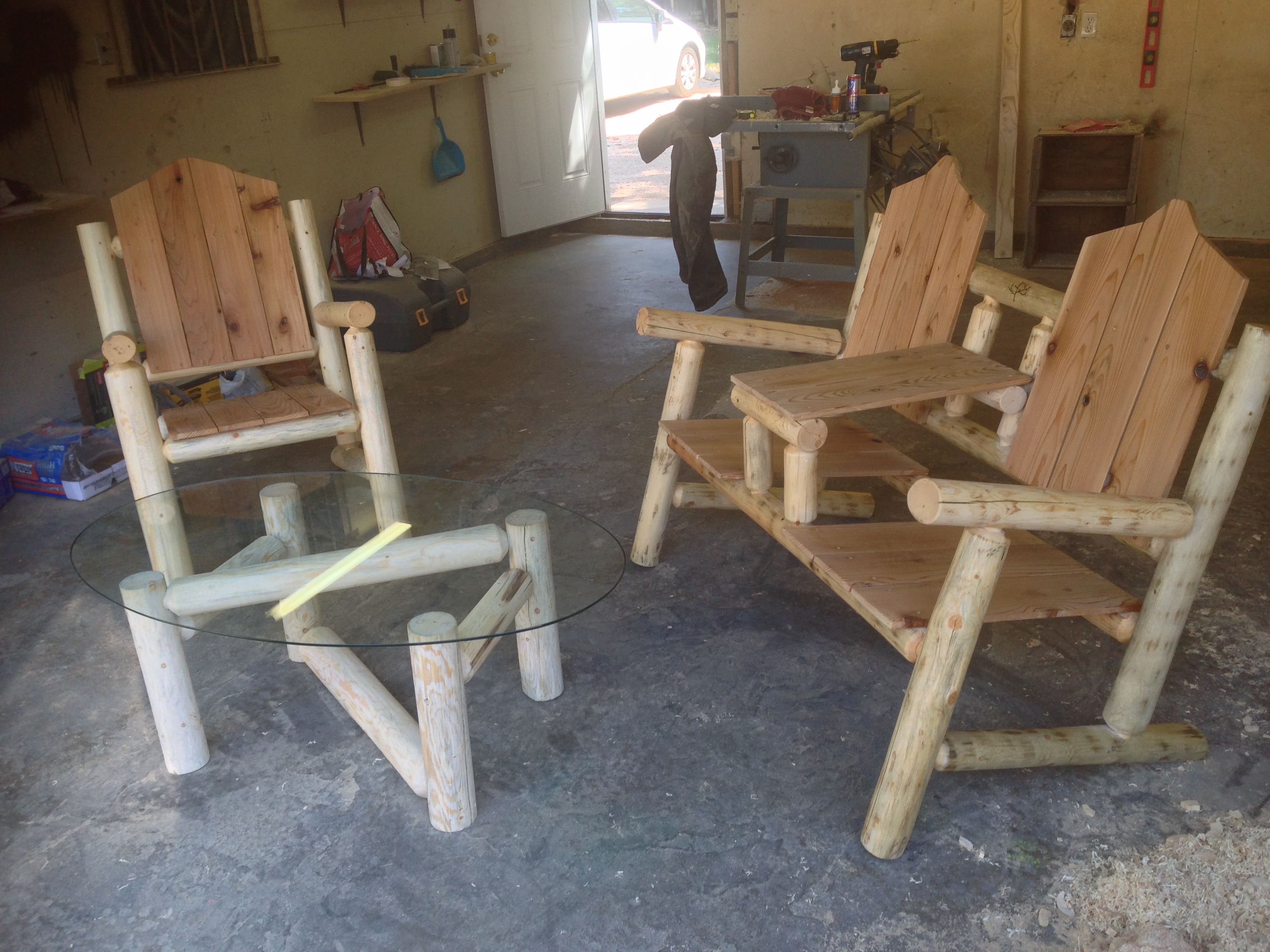 Buy Hand Made Log Patio Set, made to order from Ochs Log Furniture