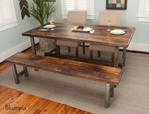 Custom Made Industrial Dining Table - Reclaimed Wood And Metal Table - Rustic Modern Table - Conference Table