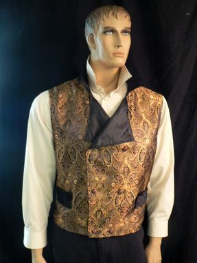Custom Made Steampunk/Victorian Men's Gold Brocade Vest