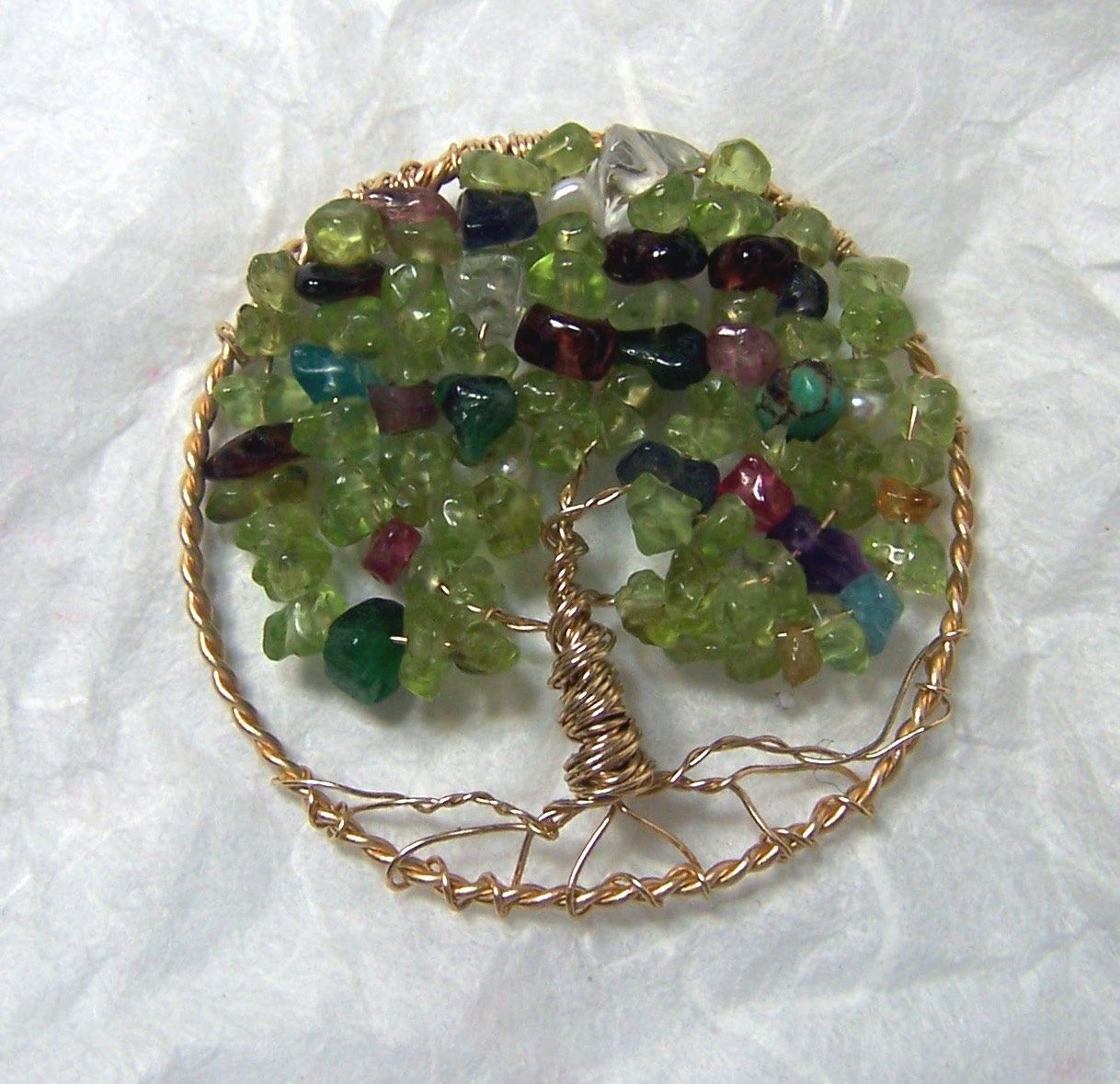 Custom Made Family Tree Birthstone Brooch Jewelry by