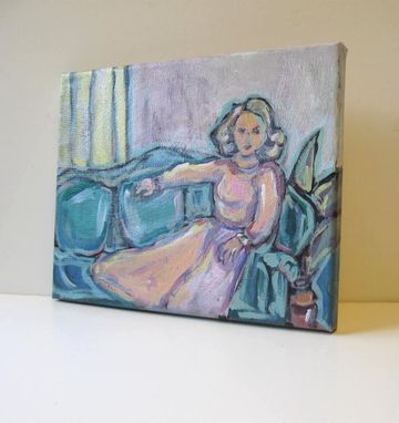 Custom Made Figure Painting Woman In Pink Portrait Painting Original Acrylic Painting Still Life