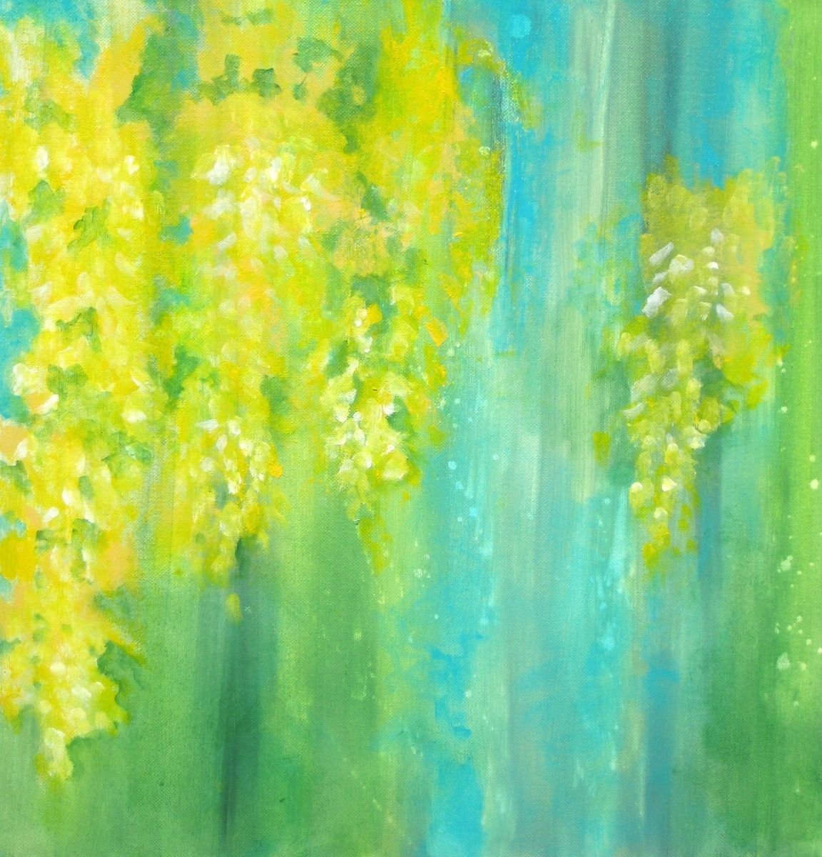 Custom Made Yellow Flowers Original Abstract Painting-Laburnum 18