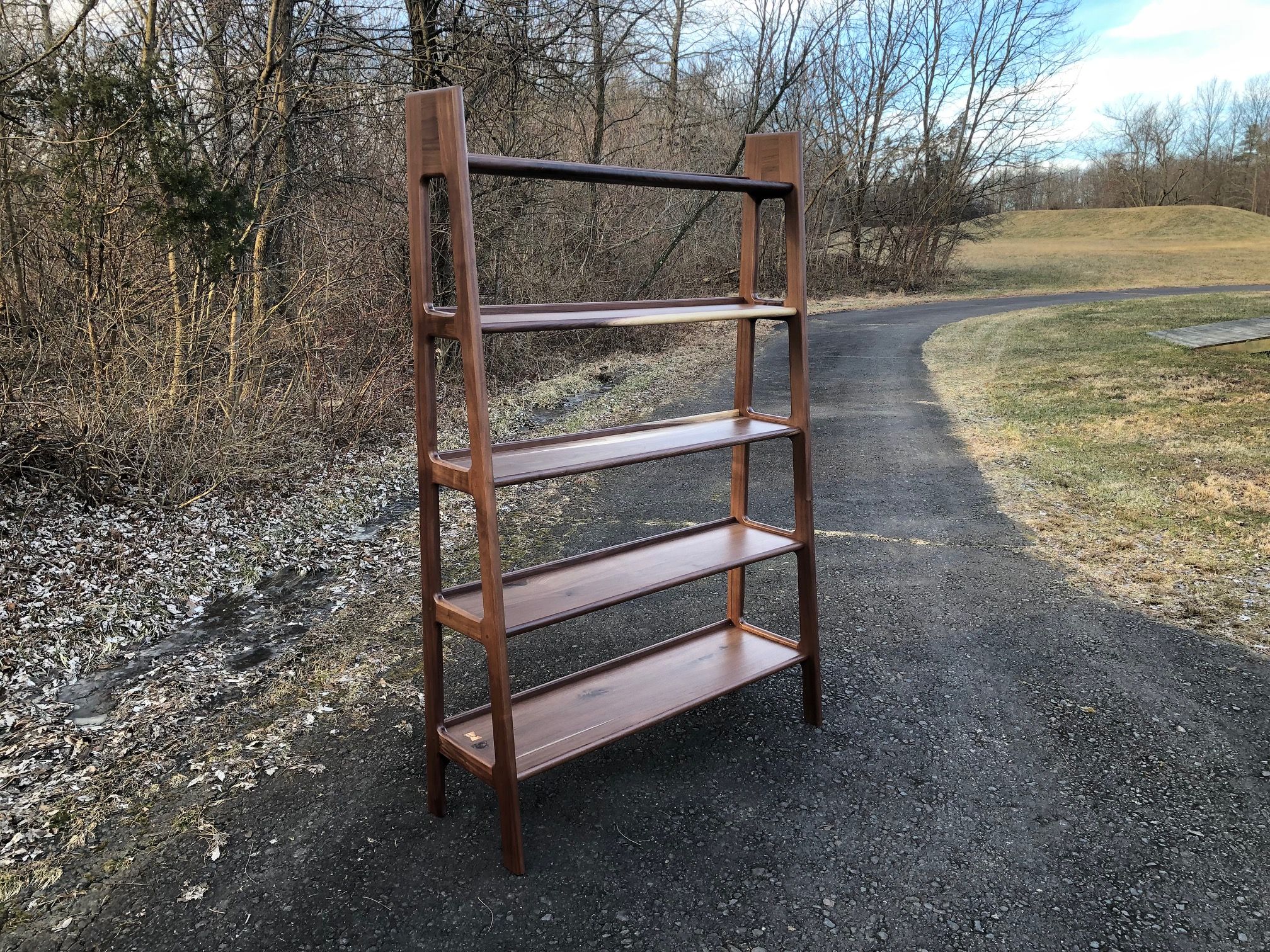 Custom Mid Century Modern Style Walnut Bookshelves. by Don Yacovella