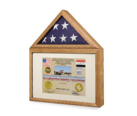Custom Made Flag Medal Display Case, Flag And Medal Shadowcase