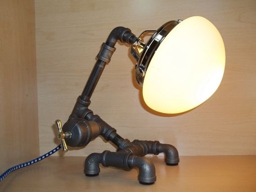 Custom Made Minimalist/Industrial/Upcycled/Repurposed Assemblage Table/Desk Lamp