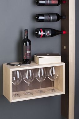 Custom Made Uncorked Wine Rack With Glass Storage