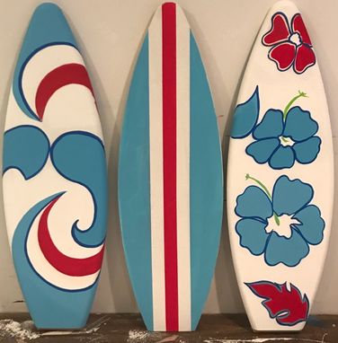 Custom Made 2ft Tall Wooden Surfboard Table Party Centerpiece Number Decoration