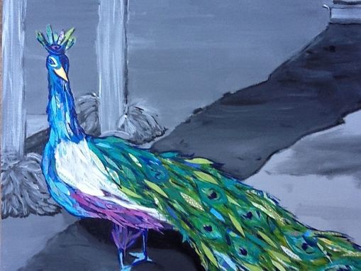 Custom Made Peacock Strutting Original Painting