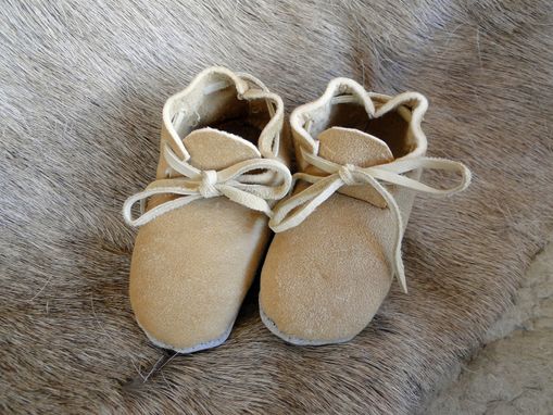 Custom Made Custom Braintan Leather  Baby Moccasin Booties