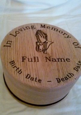 Custom Made Circle Oak Cremation Urn