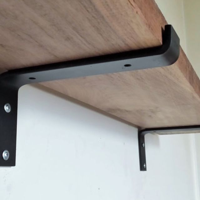 Custom Made 10 Industrial Light Load Shelf Bracket Black Iron Custom Made 10 Industrial Light Load Shelf Bracket Black Iron Hand Forged Metal S By Dva Ltd Custommade Com